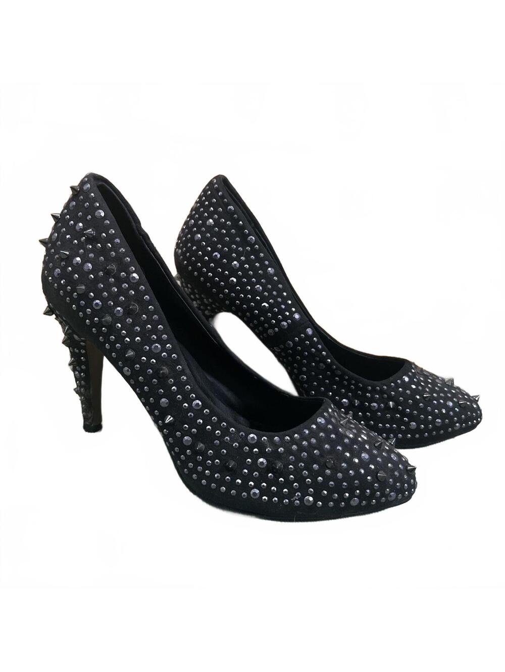 Rock & Republic Womens Y2k Black Studded Stiletto Heels Size 8.5 M Pumps